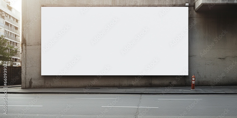 Obraz premium Large blank billboard on a street wall, banners with room to add your own text : Generative AI