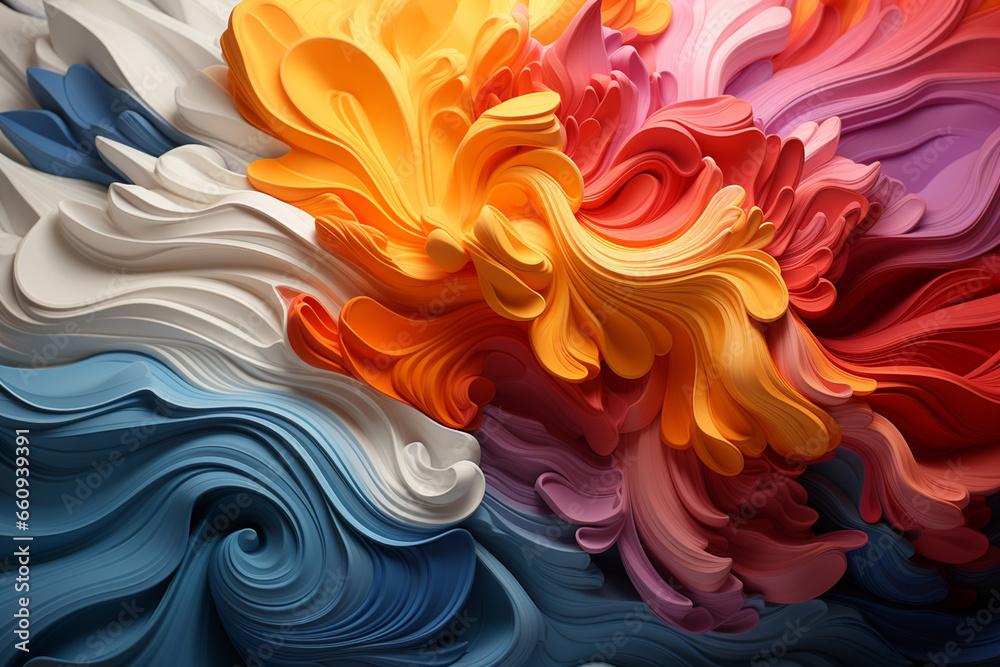 Colorful, Modern Abstract Painting, Abstract background created with generative ai