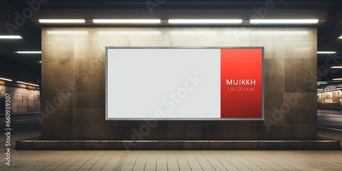 bus shelter at bus stop. blank lightbox billboard ad sign. white ad poster and commercial space. green urban street. display panel. empty vertical outdoor poster space. mockup base bac : Generative AI photo