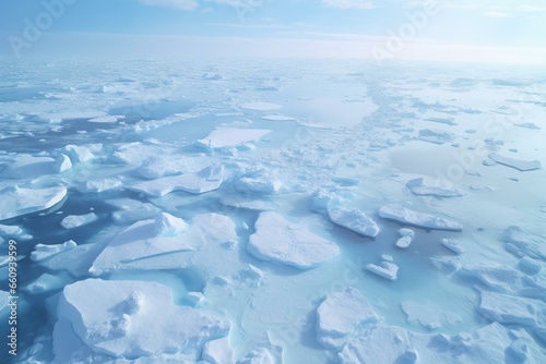 floating ice masses in Antarctic region. Generative AI photo