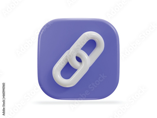 chain link backlink link icon 3d render