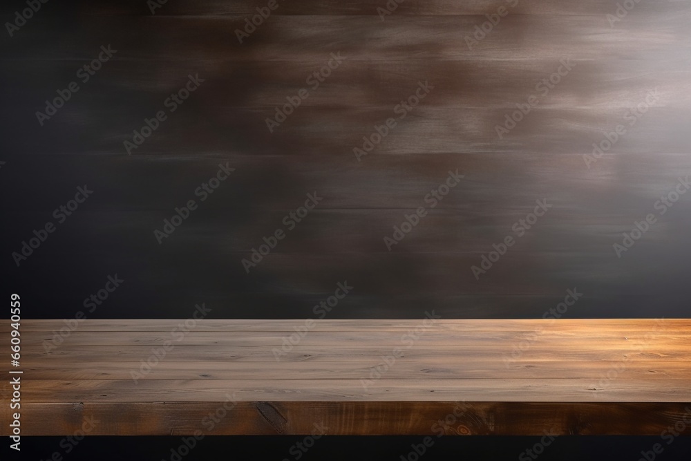 Empty blackboard on wooden table Empty blackboard on wooden table
