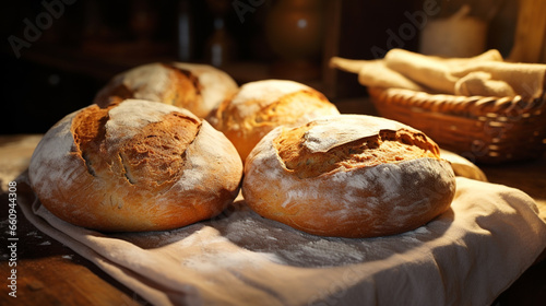 bread in the kitchen. homemade bakery