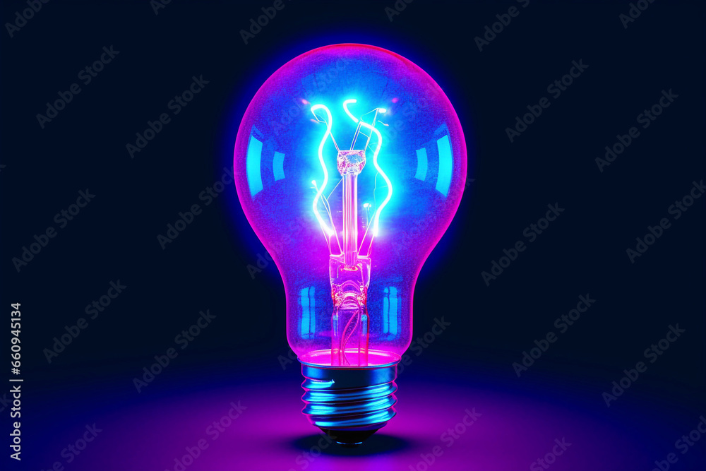 Neon light bulb. Energy conservation. Neon light bulb. Energy conservation.