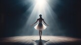 An enchanting image capturing a ballerina's elegant performance on stage, as she gracefully dances with poise and precision. 