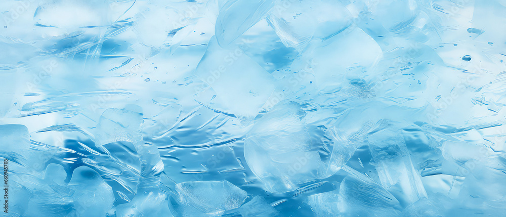 Blue abstract ice texture. Winter frozen background. Crystal frosty particles. Generative ai Blue abstract ice texture. Winter frozen background. Crystal frosty particles. Generative ai