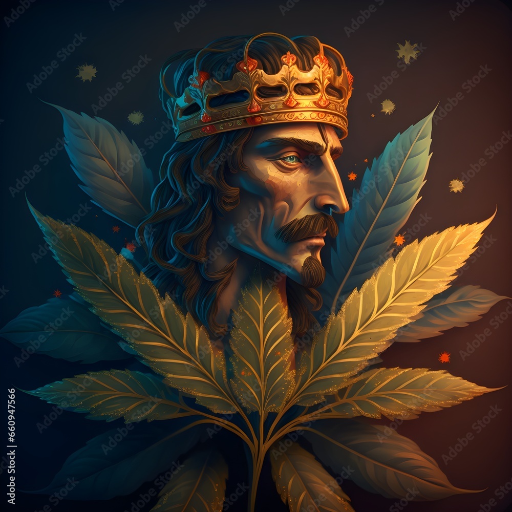 cannabis wallpaper illustration  - obrazy, fototapety, plakaty 