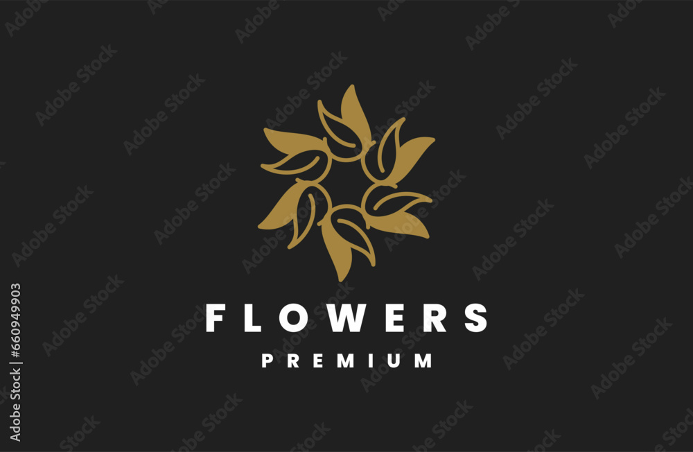 Fototapeta premium Flowers logo template vector illustration design