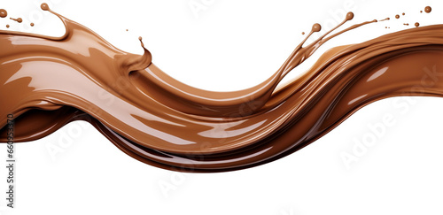 Dark brown Chocolate or cocoa liquid swirl splash