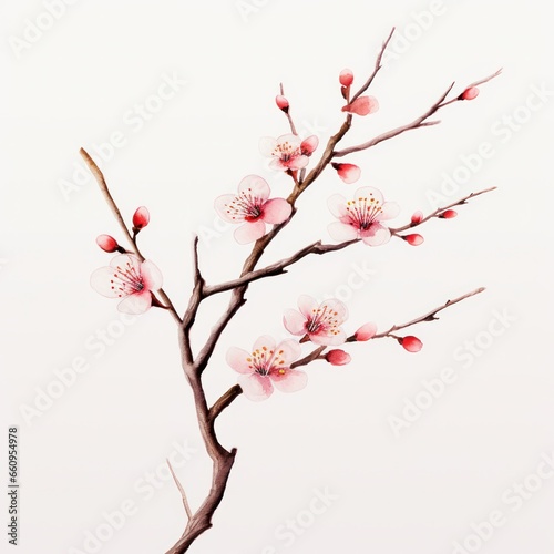 Watercolor floral bouquet isolated on white background.