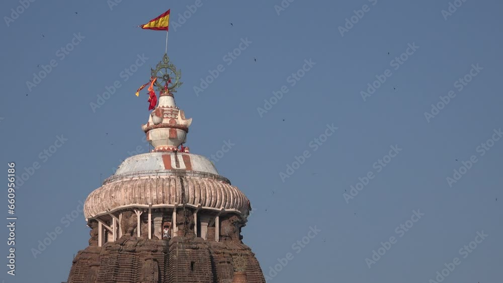Tower of the Jagannath Temple in Puri, India. The temple is an important place of worship and pilgrimage site for Hindus from afar.