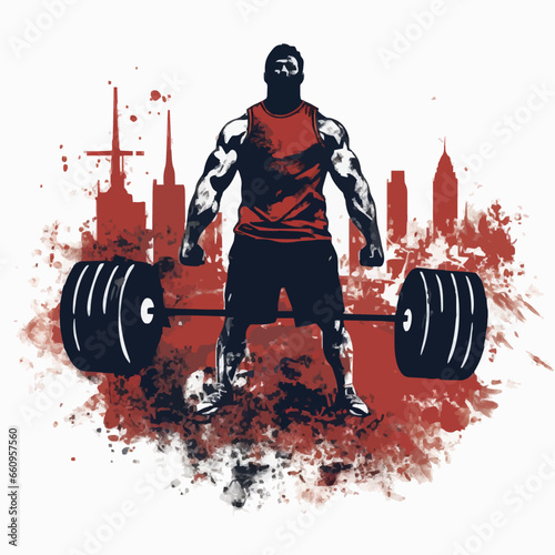 sports powerlifting competition silhouette. Created using Generative AI Technology photo