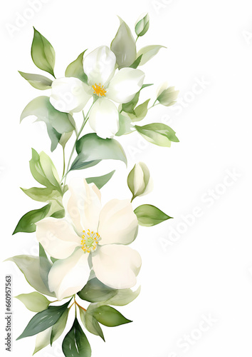 a collection of soft watercolor flowers isolated white background