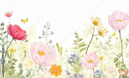 a collection of soft watercolor flowers © katobonsai