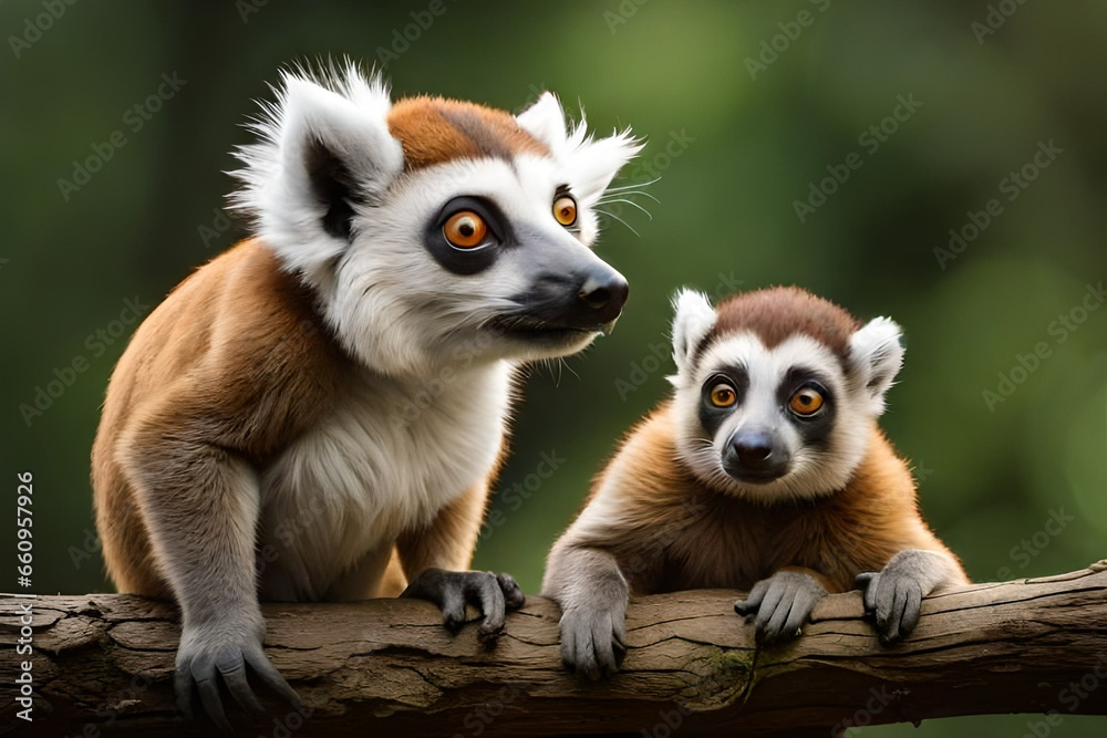 Fototapeta premium lemur on tree