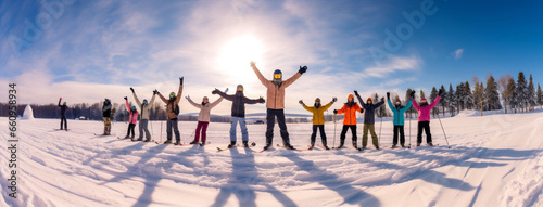 People mountain sport group season winter snow