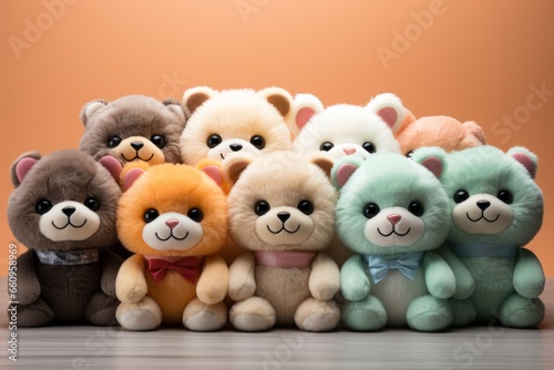 Adorable stuffed animals and plush toys, Generative AI © fahmy