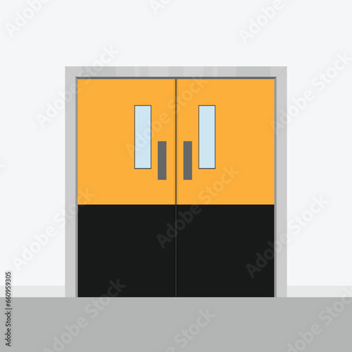 Labaratory double door entrance interior