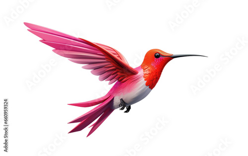 3D Cartoon of a Charming Hovering Hummingbird on transparent background © zainab