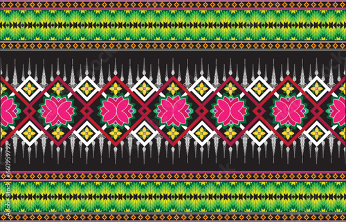Geometric vector background with sacral tribal ethnic elements. Traditional triangles gypsy geometric forms sprites tribal themes apparel fabric tapestry print