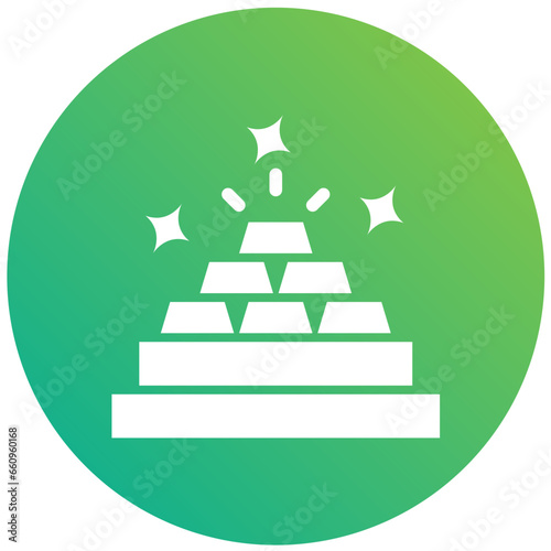 Gold ingots Vector Icon Design Illustration