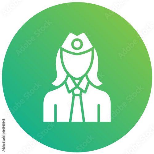 Air hostess Vector Icon Design Illustration