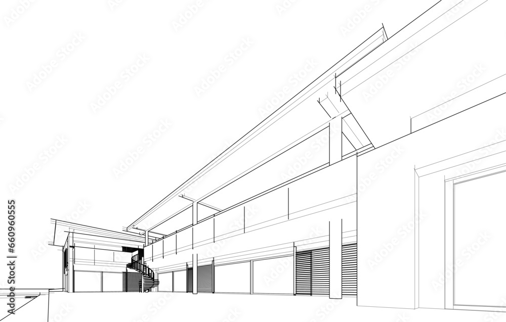 house building sketch architectural 3d illustration house building sketch architectural 3d illustration