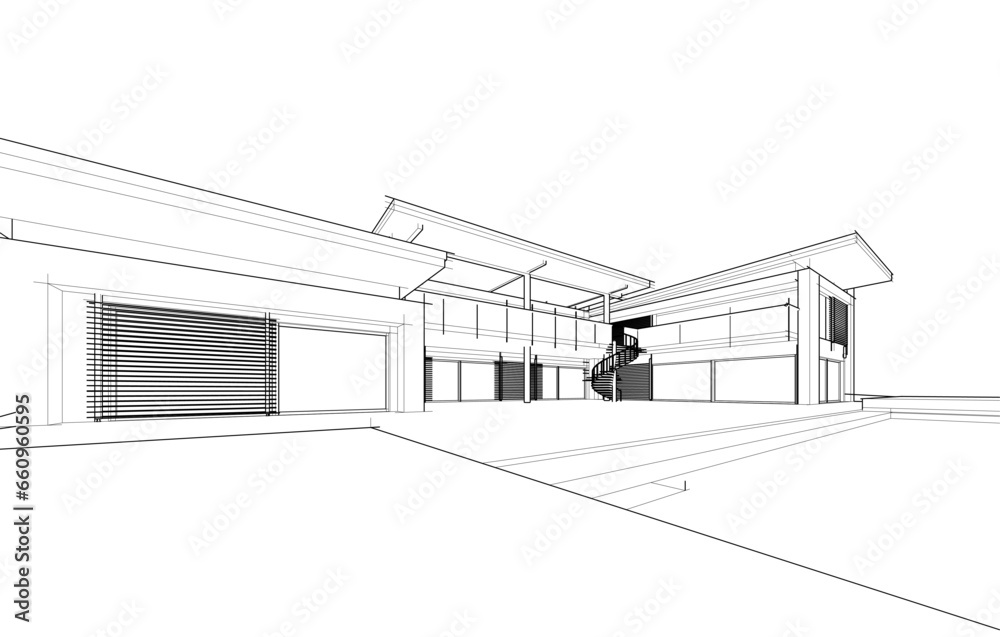 house building sketch architectural 3d illustration house building sketch architectural 3d illustration