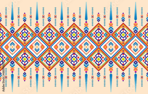 Geometric vector background with sacral tribal ethnic elements. Traditional triangles gypsy geometric forms sprites tribal themes apparel fabric tapestry print