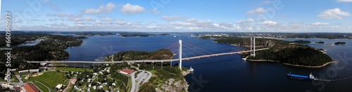 Tjörnbron, Schweden (Panorama-Flugbild)