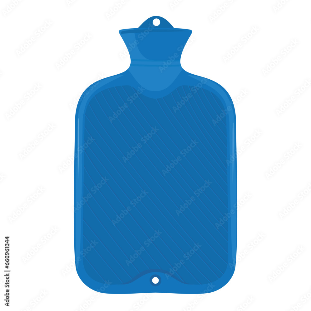 Obraz premium Blue hot water bottle vector icon