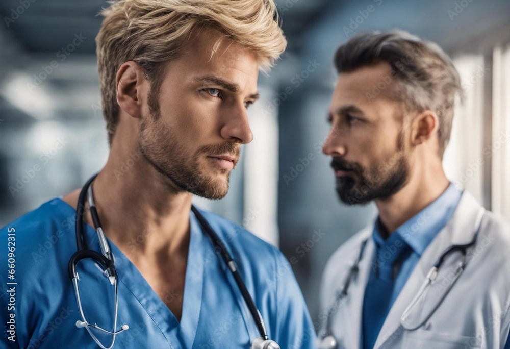 Realistic photo of blond doctor Realistic photo of blond doctor