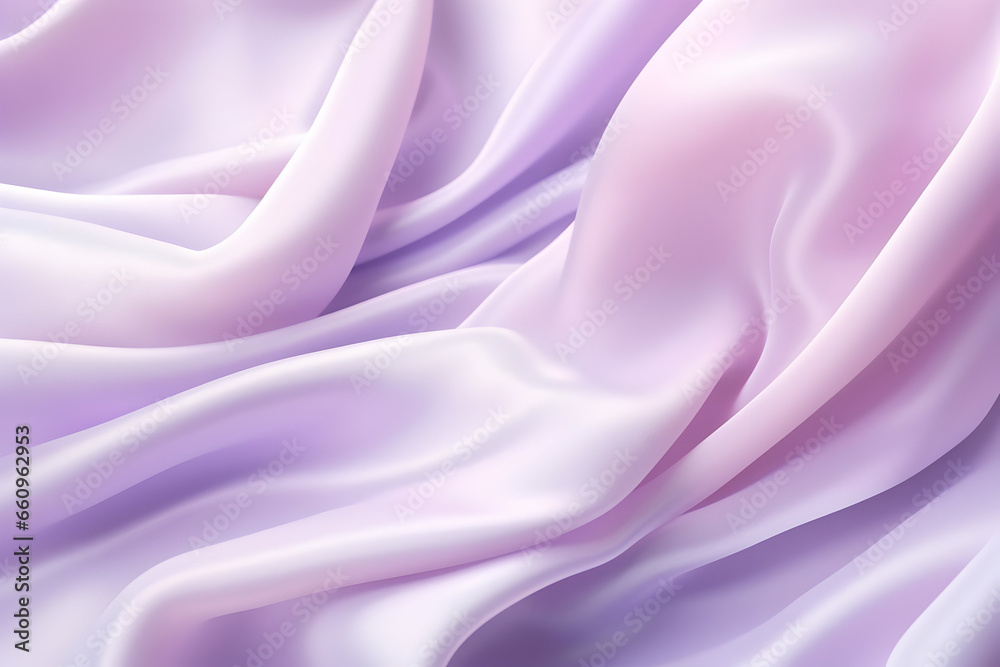 Obraz premium Elegant Silk Elegance A Flowing Swirl of Gentle, Calming Lilac and Light Purple Cloth - A Mock-Up Template for Product Presentation