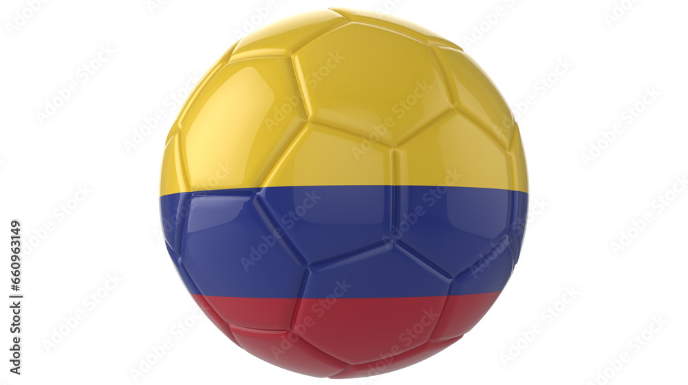 Fototapeta premium Colombia flag football on transparent background