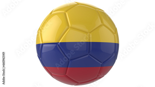 Colombia flag football on transparent background