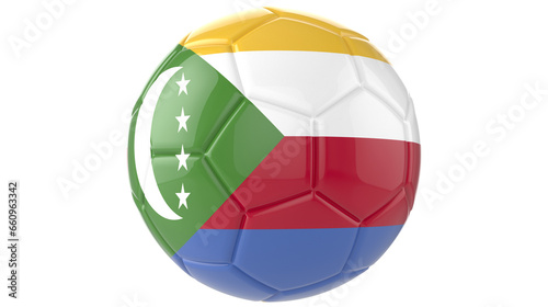 Comoros flag football on transparent background