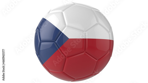 Czech Republic Flag football on transparent background