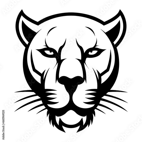 panther head mascot logo icon face emblem flat vector illustration