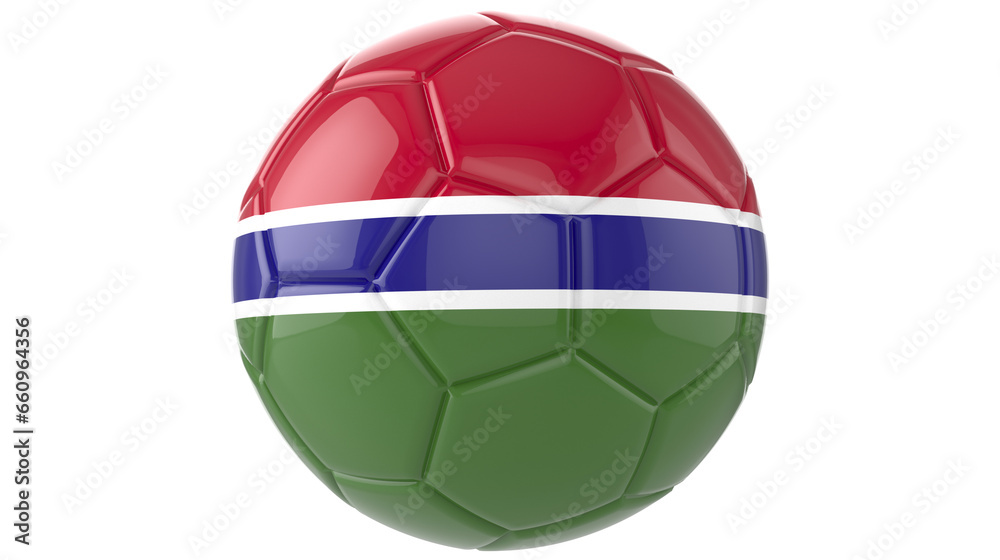  Gambia Flag football on transparent background
