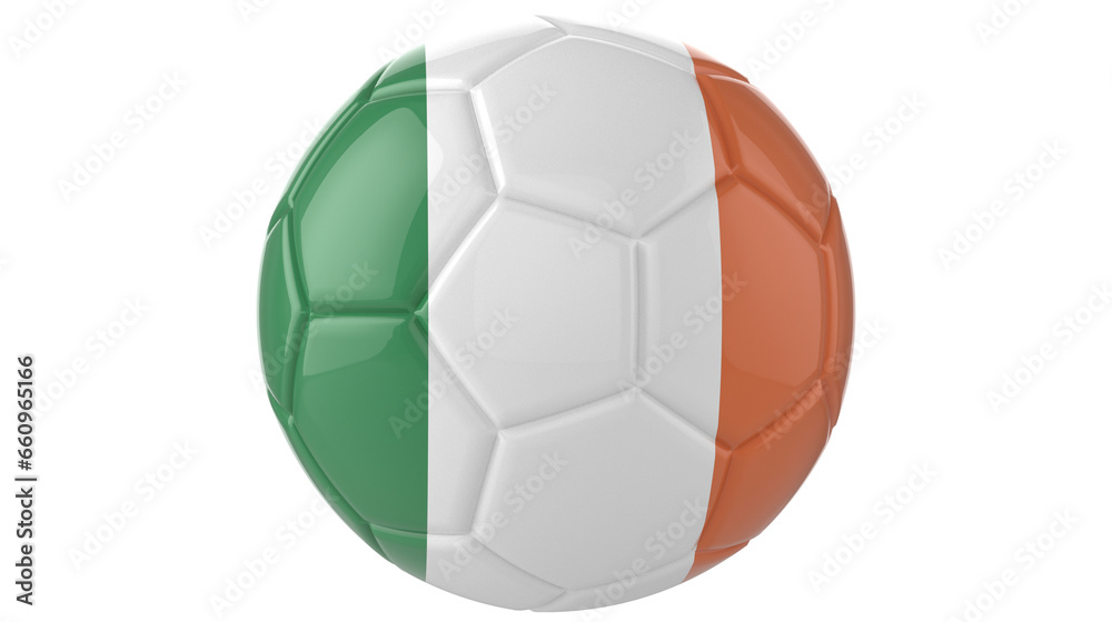  Ireland flag football on transparent background