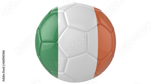  Ireland flag football on transparent background