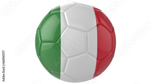 Italy flag football on transparent background