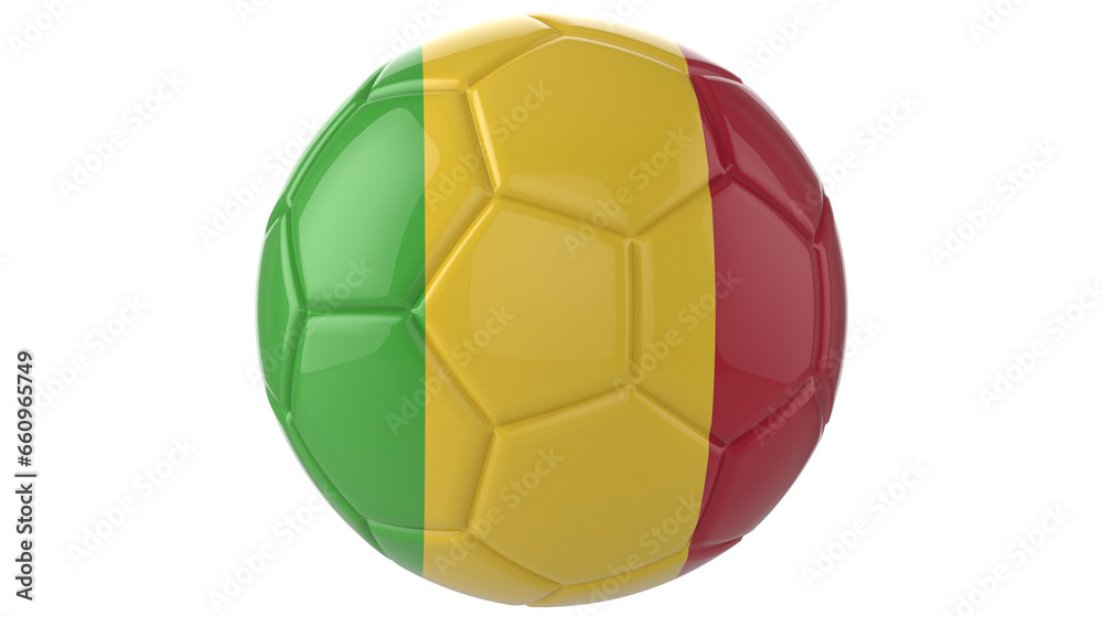 Fototapeta premium Mali flag football on transparent background