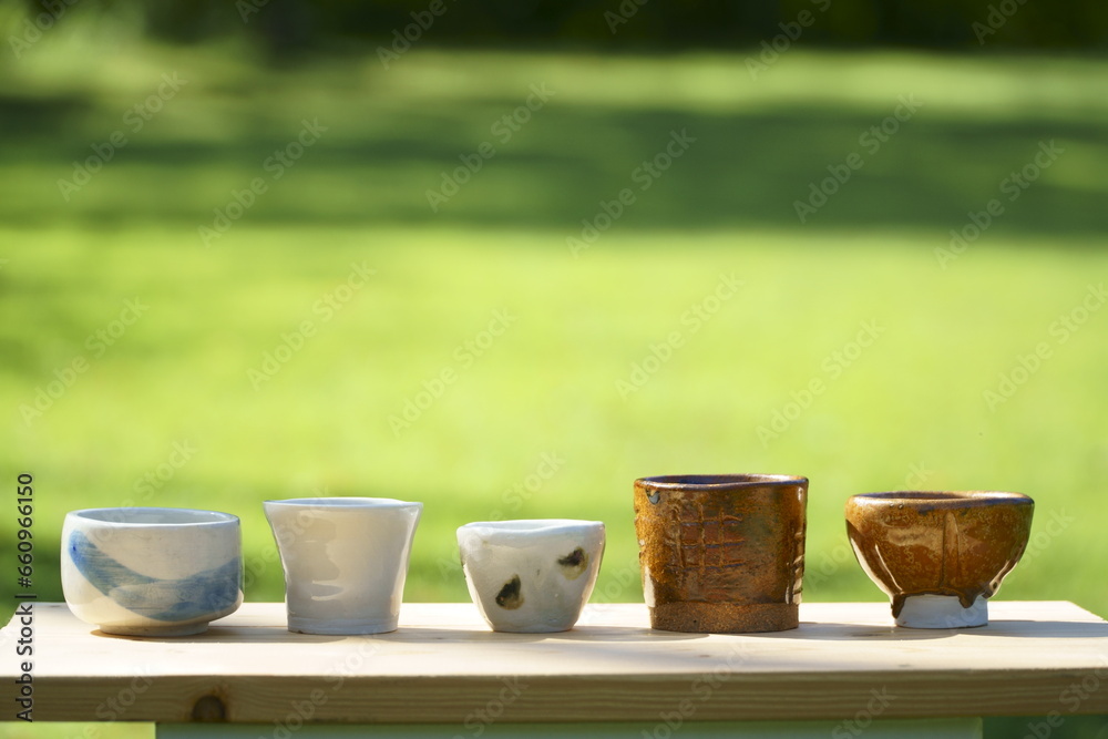 自作の陶器5個 自作の陶器5個