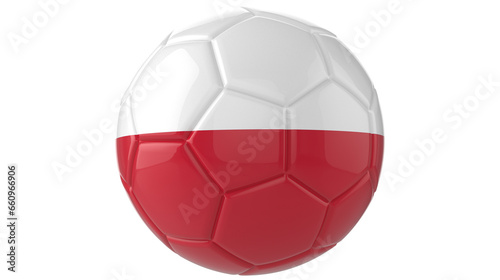 Poland flag football on transparent background