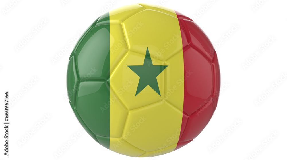Senegal flag football on transparent background Senegal flag football on transparent background