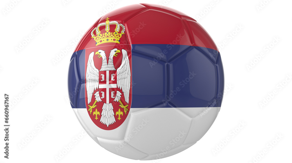 Obraz premium Serbia flag football on transparent background