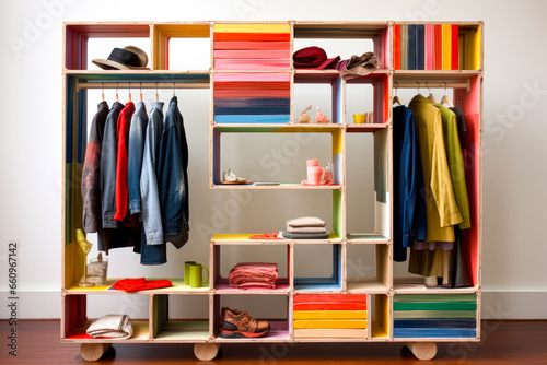 DIY wardrobe project, space for clothing items, accessories, and style statements