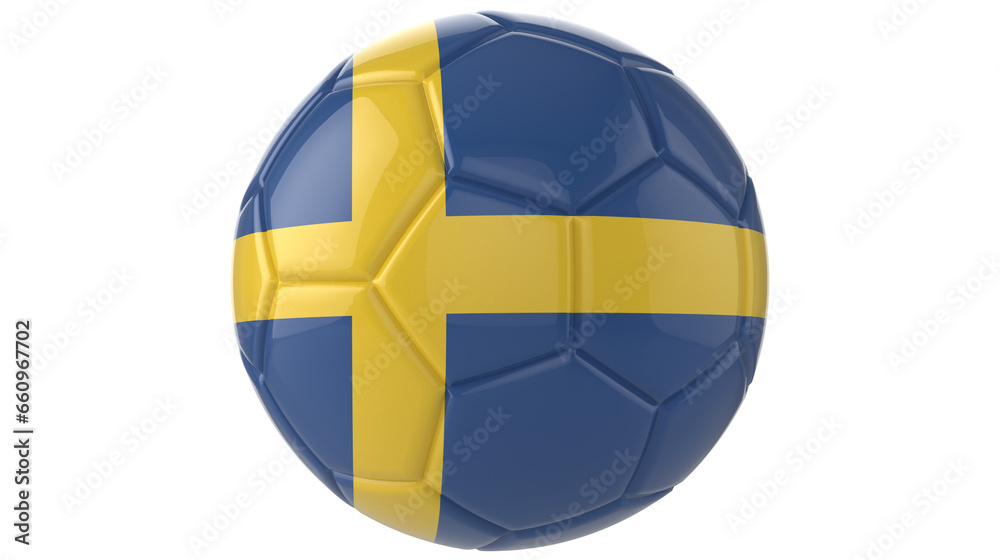  Sweden flag football on transparent background