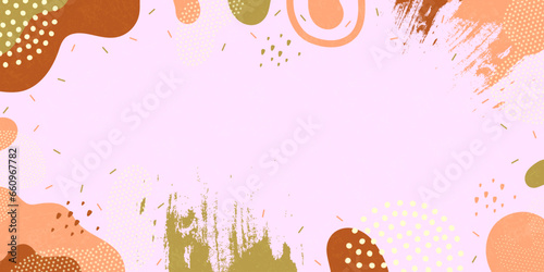 Cute doodle pattern background with abstract shapes and dots. Modern vector pattern for Banner, Flyer, Cover... 